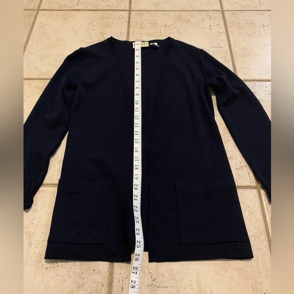 Vintage Ports International Pure Virgin Wool Cardigan S Dark Blue/Black - Picture 6 of 7